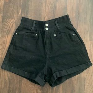 Black Button-up Shorts